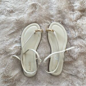 Aldo cream and gold sandals